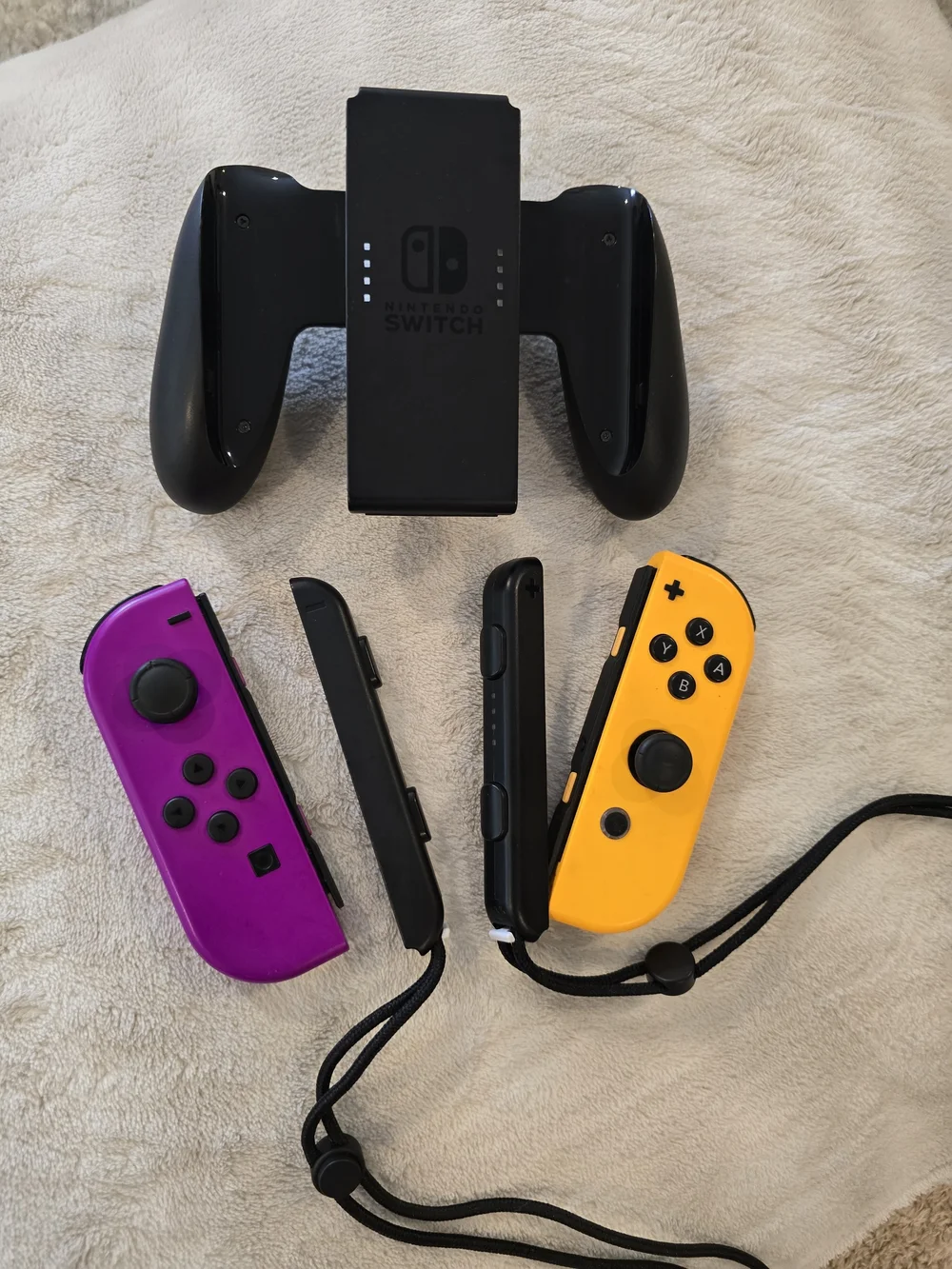 Nintendo Purple & Yellow Joy-Con Pair with Black Grip